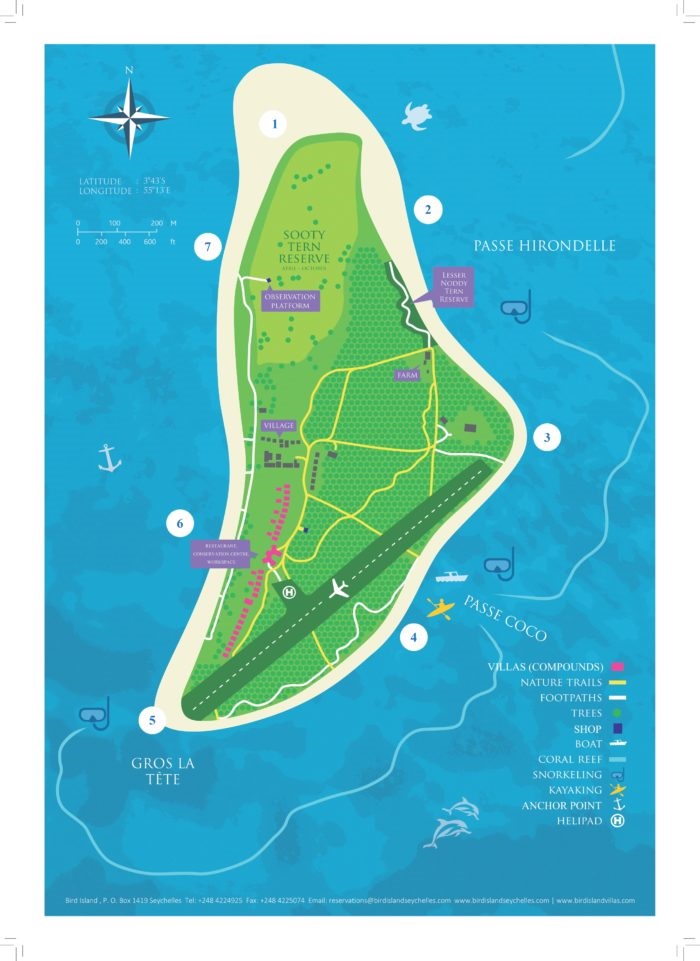 seychelles-booking-beach-map-Bird-Island  (© Seychellen Buchen)